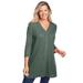 Plus Size Women's Thermal Button-Front Tunic by Woman Within in Pine (Size 18/20)