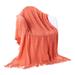 Battilo Home Intricate Woven Throw Blanket with Raised Patterns and Tasseled End, 50"L x 60"W by Battilo Home in Salmon (Size 50" X 60")