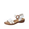 Rieker Damen Riemchensandalen 628Z3, Frauen Sandalen,bequem,flach,weiblich,lady,ladies,women's,woman,sandaletten,sommerschuhe,weiss (80),39 EU / 6 EU