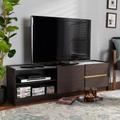 Baxton Studio Walker Modern and Contemporary Dark Brown and Gold Finished Wood TV Stand with Faux Marble Top - Wholesale Interiors LV25TV2512-Modi Wenge/Marble-TV
