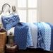 World Menagerie Somerton Cotton Reversible 3 Piece Quilt Set Cotton in Blue/Navy | King Quilt + 2 King Shams | Wayfair