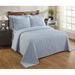 Latitude Run® Pramila Standard Stripe Pattern Machine Washable Coverlet/Bedspread Chenille/Cotton in Blue | Full Coverlet | Wayfair