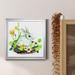 Gracie Oaks Bunny Wreath - Picture Frame Painting on Canvas Canvas, Solid Wood in Black/Blue/Gray | 22.5 H x 22.5 W x 1.5 D in | Wayfair