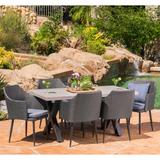 Macy Outdoor 7-Piece Wicker Lightweight Dining Set by Christopher Knight Home