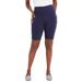 Plus Size Women's Everyday Stretch Cotton Bike Short by Jessica London in Navy (Size 30/32)