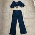 Free People Pants & Jumpsuits | Free People Two Piece Set Co-Ord Tie Denim | Color: Blue | Size: 0