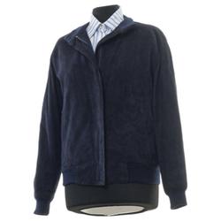 Burberry Jackets & Coats | Burberry Navy Blue Suede Bomber Leather Jacket | Color: Blue | Size: L