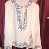 Tory Burch Tops | Authentic Tory Burch Crystal Linen Tunic | Color: White | Size: 4