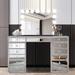 Everly Quinn Hollywood Vanity Set w/ Mirror Wood in Black | 27 H x 31.5 W x 22 D in | Wayfair 7D92E4A29E3C41879F3ED3899724A714