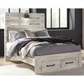 Signature Design by Ashley Cambeck Low Profile Storage Standard Bed Wood in Brown/White | 53 H x 59.5 W x 83.5 D in | Wayfair B192B33