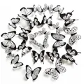 Autocollants muraux papillon 3D noir et blanc 24 pièces/ensemble décoration de mariage chambre à