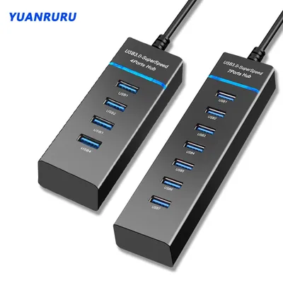 Extenseur multiple de ports USB 3.0 répartiteur USB multiple haute vitesse 7 ports accessoires