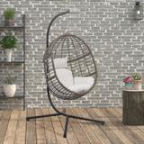 Maypex Outdoor Wicker Basket Swing Chair with Stand