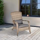 Outsunny Outdoor Classic Rattan Adirondack Chair with Cushion