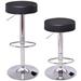 Set of 2 Bar Stools Modern Swivel Backless Round Bar Stool