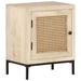 vidaXL Bedside Cabinet 15.7"x11.8"x19.7" Solid Mango Wood Natural Cane