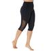 Plus Size Women's Chlorine Resistant High Waist Mesh Swim Capri by Swimsuits For All in Black Mesh (Size 18)