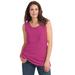 Plus Size Women's Perfect Scoopneck Tank by Woman Within in Raspberry (Size L) Top