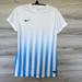 Nike Tops | Euc-Women’s Nike Dri Fit Ss Tee, M | Color: Blue/White | Size: M