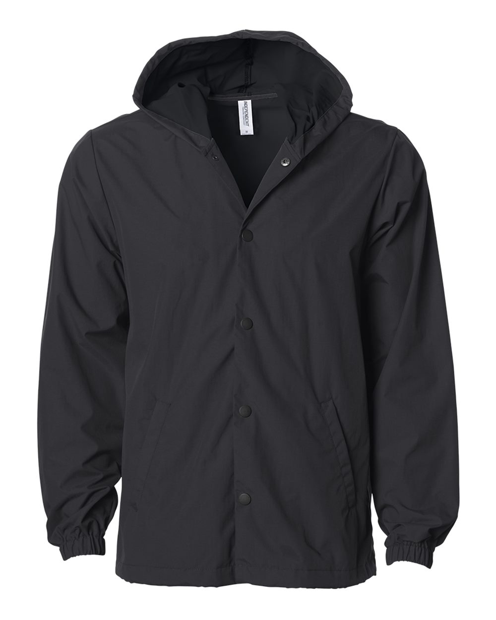 Independent Trading Co. EXP95NB Water-Resistant Hooded Windbreaker in Black size Small | Nylon