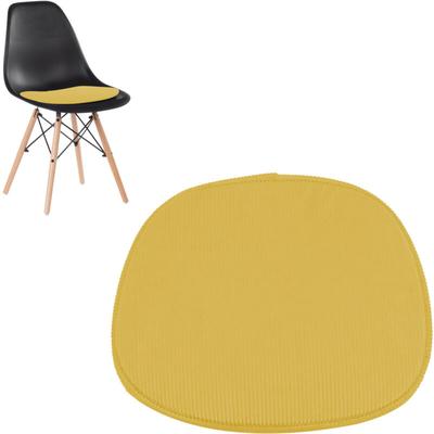 Sitzkissen aus Kord Stuhl Brich Scand Mostaza - Sklum Image