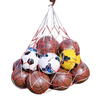 Filet en maille pour ballon de basket-Ball cordon en maille rouge blanc sac en filet pour ballon