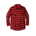 Men's Big & Tall Plaid Flannel Shirt by KingSize in True Red Plaid (Size XL)
