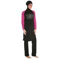 nadamuSun Modest Muslim Swimwear Islamic Swimsuit for Women Hijab Swimwear Full Coverage Swimwear Muslim Swimming Beachwear Swim Suit (Asia L ~ Ref. UK Size 10-12, Blackpink)