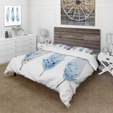 Designart 'Blue Boho Feathers II' Lake House Duvet Cover Comforter Set