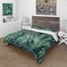 Designart 'Natural Leaves Exotic On Dark I' Tropical Duvet Cover Comforter Set