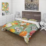 Designart 'Blooming White and Orange Tulips III' Traditional Duvet Cover Comforter Set