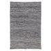 Black Complex Chenille Flat Weave Cotton Rug