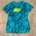 Nike Shirts & Tops | Girls Teal Nike Shirt With Neon Yellow Lettering | Color: Blue/Green | Size: Lg