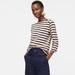 J. Crew Tops | J Crew Boatneck Top Nwt Navy And Tan | Color: Blue/Tan | Size: Xs