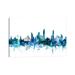 East Urban Home Bangkok, Thailand Skyline - Wrapped Canvas Painting Print Canvas in Blue | 8 H x 12 W x 0.75 D in | Wayfair