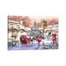 East Urban Home Village & Santa - Wrapped Canvas Graphic Art Print Canvas in Brown/Red/White | 8 H x 12 W x 0.75 D in | Wayfair
