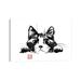 East Urban Home Playing Cat by Péchane - Wrapped Canvas Painting Print Canvas in Black/Green | 18 H x 26 W x 1.5 D in | Wayfair