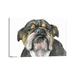 East Urban Home English Bulldog Look by George Dyachenko - Wrapped Canvas Graphic Art Print Canvas in Gray/Green | 8 H x 12 W x 0.75 D in | Wayfair