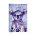 East Urban Home Quirky Koala by Tamara Laporte - Wrapped Canvas Painting Print Canvas in Green/Indigo | 12 H x 8 W x 0.75 D in | Wayfair