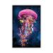 East Urban Home Pink Electric Jellyfish World by David Loblaw - Wrapped Canvas Graphic Art Canvas | 18 H x 12 W x 1.5 D in | Wayfair