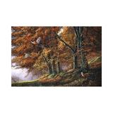 East Urban Home Autumn - Fox & Pheasants by Jeremy Paul - Wrapped Canvas Painting Print Canvas in Brown/Green/White | 18 H x 26 W x 1.5 D in | Wayfair