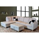 White Sectional - Andover Mills™ Engelhardt 103.5" Wide Faux Leather Sofa & Chaise w/ Ottoman Faux Leather | 103.5 W in | Wayfair ANDO2369 27052765