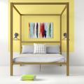 Isabelle & Max™ Mifflinville Canopy Bed Metal in Yellow | 73.5 H x 84 D in | Wayfair 83E0A1111FE544B0842D1A643098A5B7