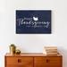 The Holiday Aisle® Happy Thanksgiving Gobble up - Wrapped Canvas Textual Art Canvas in Blue | 12 H x 18 W x 1.25 D in | Wayfair