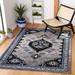 Black;gray Square 6'7" Area Rug - Union Rustic Abbie-Anne Oriental Gray/Black Area Rug 79.0 x 79.0 x 0.59 in blue/navy, Synthetic | Wayfair