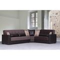 Brown Sectional - Ottomanson Armada Reversible L-Shaped Sleeper Sofa Sectional w/Storage Seats for Living Room Microfiber/Microsuede | Wayfair