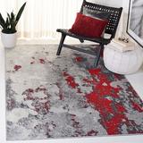 Gray/Red 72 x 0.43 in Indoor Area Rug - 17 Stories Brisson Power Loom Red/Gray Rug Polypropylene | 72 W x 0.43 D in | Wayfair