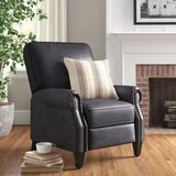 Three Posts™ Hoopeston 33.6" Wide Faux Leather Manual Club Recliner Faux Leather in Black | 39 H x 33.6 W x 34.6 D in | Wayfair