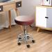 Inbox Zero PU Leather Round Rolling Height Adjustable Lab Stool Manufactu Wood/Metal in Red | 17.32 W x 14 D in | Wayfair