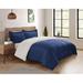 Ebern Designs Sauleda Reversible Micro-Mink & Sherpa Comforter Set Microfiber in Blue/Navy | Full Comforter + 2 Shams | Wayfair